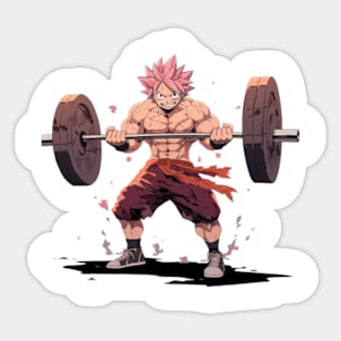 natsu at gym Sticker